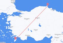 Flyg från Sinop, Turkiet till Rhodes, England, Grekland