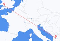 Flyg från Ohrid till Cardiff
