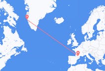 Flug frá Maniitsoq, Grænlandi til Toulouse, Frakklandi