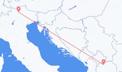 イタリアのボルツァーノから、北マケドニアのスコピエまでのフライト