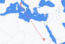 Flyg från Khartoum, Sudan till Rom, Italien