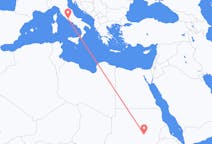 Flyrejser fra Khartoum, Sudan til Rom, Italien