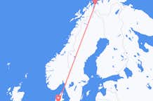 Vluchten van Sørkjosen naar Billund