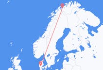 เที่ยวบินจาก Sørkjosen ไปยัง Billund