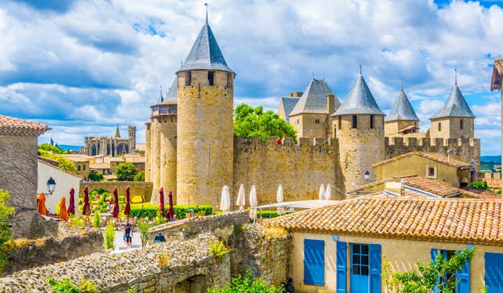 Photo of chateau comtal in Carcassonne, France.