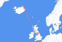 アイスランドのエギルスタジルから、イングランドのマンチェスターまでのフライト