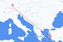 Flyrejser fra Samos, Grækenland til Memmingen, Tyskland