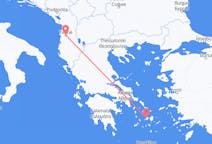 Vluchten van Tirana naar Paros