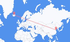 Vluchten van de stad Qingdao, China naar de stad Akureyri, IJsland