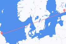 Loty z Helsinki, Finlandia do Newcastle nad rzeką Tyne, Anglia