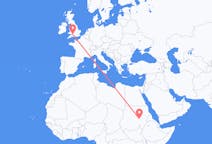 Flyg från Khartoum, Sudan till Bristol, England