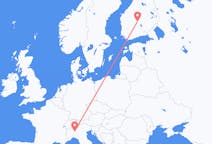 Vluchten van Milaan, Italië naar Jyväskylä, Finland