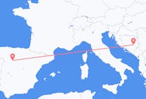 Fly fra Sarajevo til Valladolid
