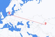 Flights from Korla to Copenhagen