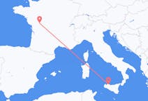 Flug frá Poitiers, Frakklandi til Palermo, Ítalíu