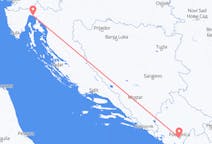 Vluchten van Podgorica, Montenegro naar Rijeka, Kroatië