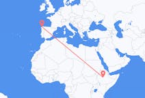 Flights from Addis Ababa to La Coruña