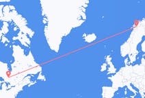 Flyg från Timmins, Kanada till Narvik, Norge