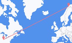 从印第安納波利斯飞往Bardufoss的航班