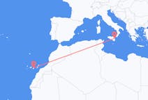Flyreiser fra Las Palmas, Spania til Catania, Italia