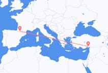 出发地 法国卢尔德目的地 土耳其阿达纳的航班