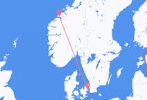 デンマークのコペンハーゲンからから、ノルウェーのモルデまでのフライト