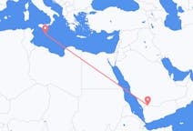 Loty z Nadżran, Arabia Saudyjska z Malta, Malta