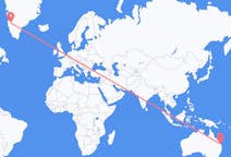 出发地 澳大利亚班达伯格大区目的地 格陵兰坎格鲁斯苏克的航班