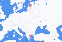 Vluchten van Riga, Pescara, Letland naar Skyros, Griekenland