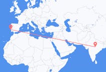 インドのジャバルプルから、ポルトガルのリスボンまでのフライト