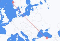 Flyg från Bergen, Norge till Sivas, Turkiet