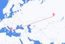 Flights from Krasnoyarsk, Russia to Corfu, Greece