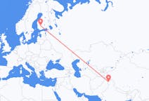 Vluchten van Srinagar, India naar Tampere, Finland