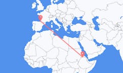 Flyg från Inda Silasē, Etiopien till Biarritz, Frankrike