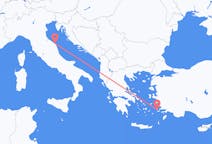 Vluchten van Kalymnos naar Ancona
