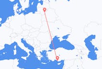 Flyreiser fra Gazipaşa, til Vilnius