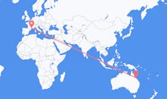 Flyreiser fra Proserpine, Australia til Montpellier, Frankrike