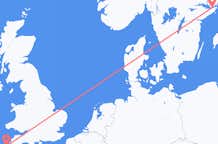 Vluchten van Newquay, Engeland naar Stockholm, Zweden