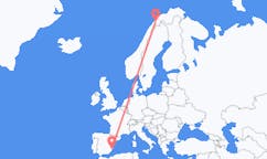 Vluchten van Bardufoss, Noorwegen naar Alicante, Spanje