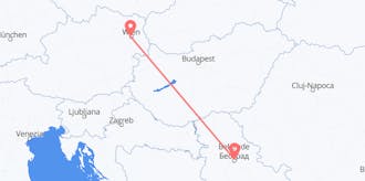 Flyg från Österrike till Serbien