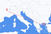 Flüge von Lemnos, nach Lyon