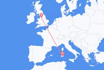Flyreiser fra Manchester, England til Cagliari, Italia