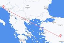 Vluchten van Dubrovnik naar Isparta