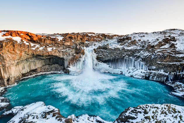 photo of view of Aldeyjarfoss is a watterfall located in north Iceland. It is one of the most interesting watterfalls in Iceland.