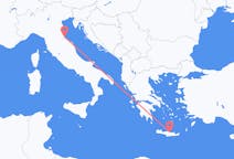 ギリシャのイラクリオンから、イタリアのリミニまでのフライト