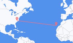 来自美国出发地 費耶特維爾目的地 西班牙特内里费岛的航班