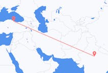 Lennot Gwaliorista, Intia Samsunille, Turkki