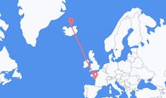 アイスランドのグリムジーから、フランスのラ・ロシェルまでのフライト