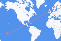 Flyg från Rarotonga, Cooköarna till Oslo, Cooköarna