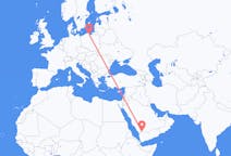 Flyreiser fra Najran, Saudi-Arabia til Gdańsk, Polen